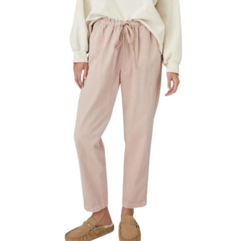 XIRENA 100% Cotton Rex Twill Pants Misted‎ Rose Pink Women Size Small Drawstring